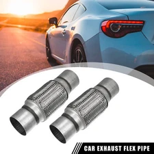 2pcs 2.5"x6"x10" Car Exhaust Flexible Pipe Tubing with Welding Extension Pipe