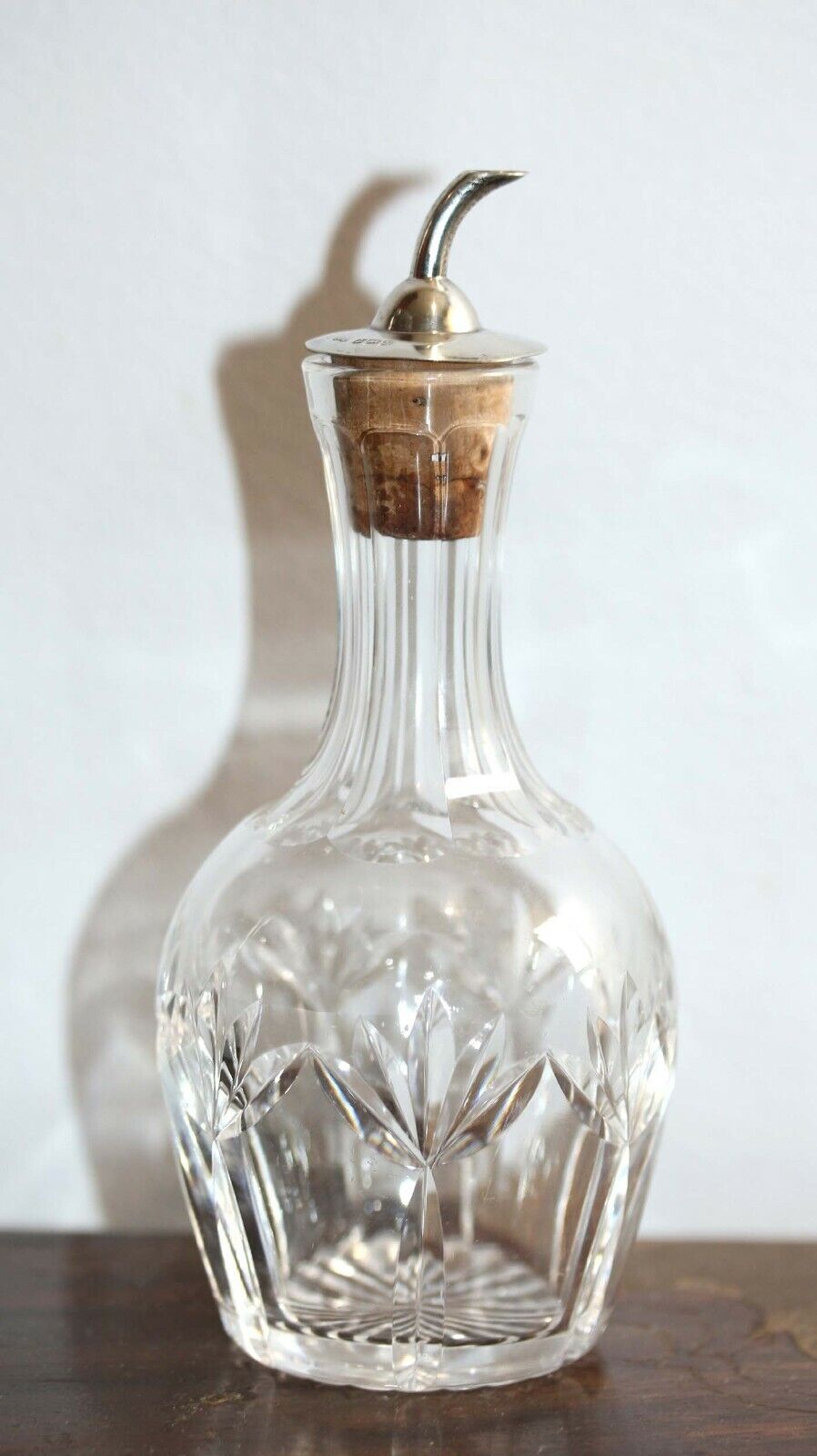 VINTAGE STERLING SILVER & STUART CRYSTAL BITTERS BOTTLE 1951 in great condition 