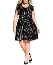 City Chic Trendy Plus Size Polka-Dot Eliza Dress