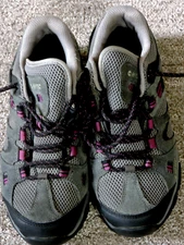 Hi-Tec Apex Low Waterproof H-24128 Womens Gray Suede/Mesh Hiking Boot/shoe SZ 7M