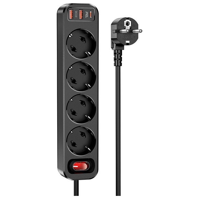 Multipresa HOCO 4 Schuko + USB C 20W PD | Prezzo Shock Online - 2