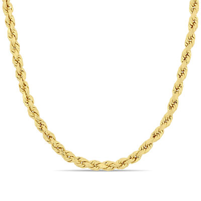 Amour 10k Gelbgold 16 Zoll 4 mm Seil Kette Halskette mit Karabinerverschluss