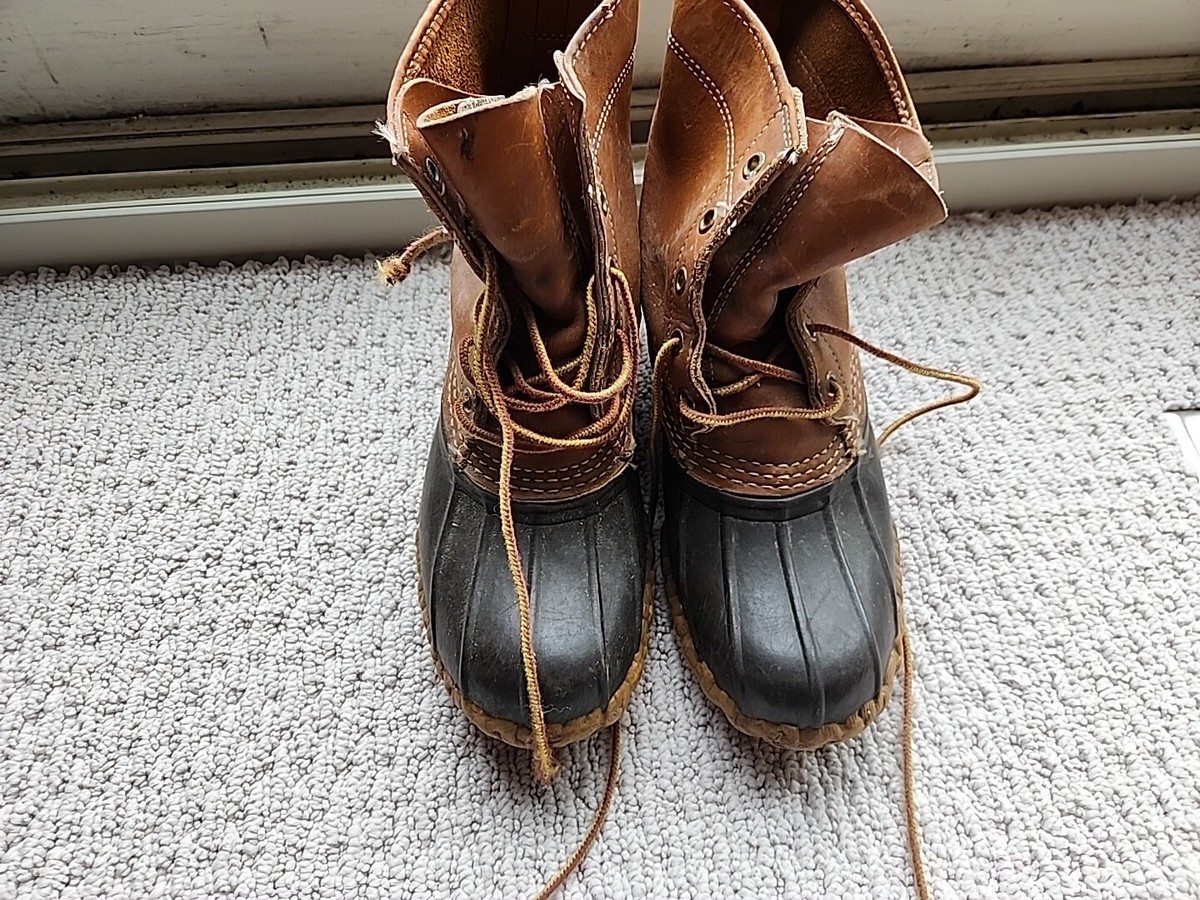LL Bean Womens Duck Boots Size 7 Rain Rubber Bootie Brown  display picture 1
