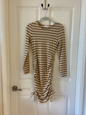 Lovers and Friends Revolve Ruched Midi Dress in Ivory And Tan Size Small |  eBay