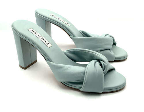 AQUAZZURA TWIST SANDAL 95 LIGHT AQUA HEEL US 7.5 EUR 38 WOMEN - Picture 5 of 13