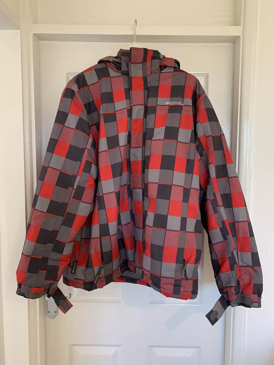 Used Mens Mountain Warehouse Snow Jacket Check Red Black Grey XL