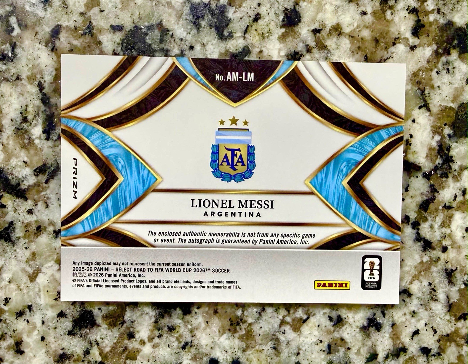 2026 Select Road To World Cup Lionel Messi Patch Auto Blue Pulsar SSP RARE view 2