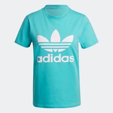 Image of adidas Originals Adicolor Women's Trefoil T-Shirt Light Blue HE6869 Size 4 6 8