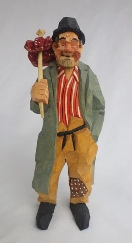 Vintage Sven Gunnarsson 8½” Carved Hobo Figurine – Excellent Condition
