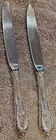 TWO VINTAGE WALLACE ROSE POINT STERLING SILVER DINNERWARE KNIVES PRE-OWNED