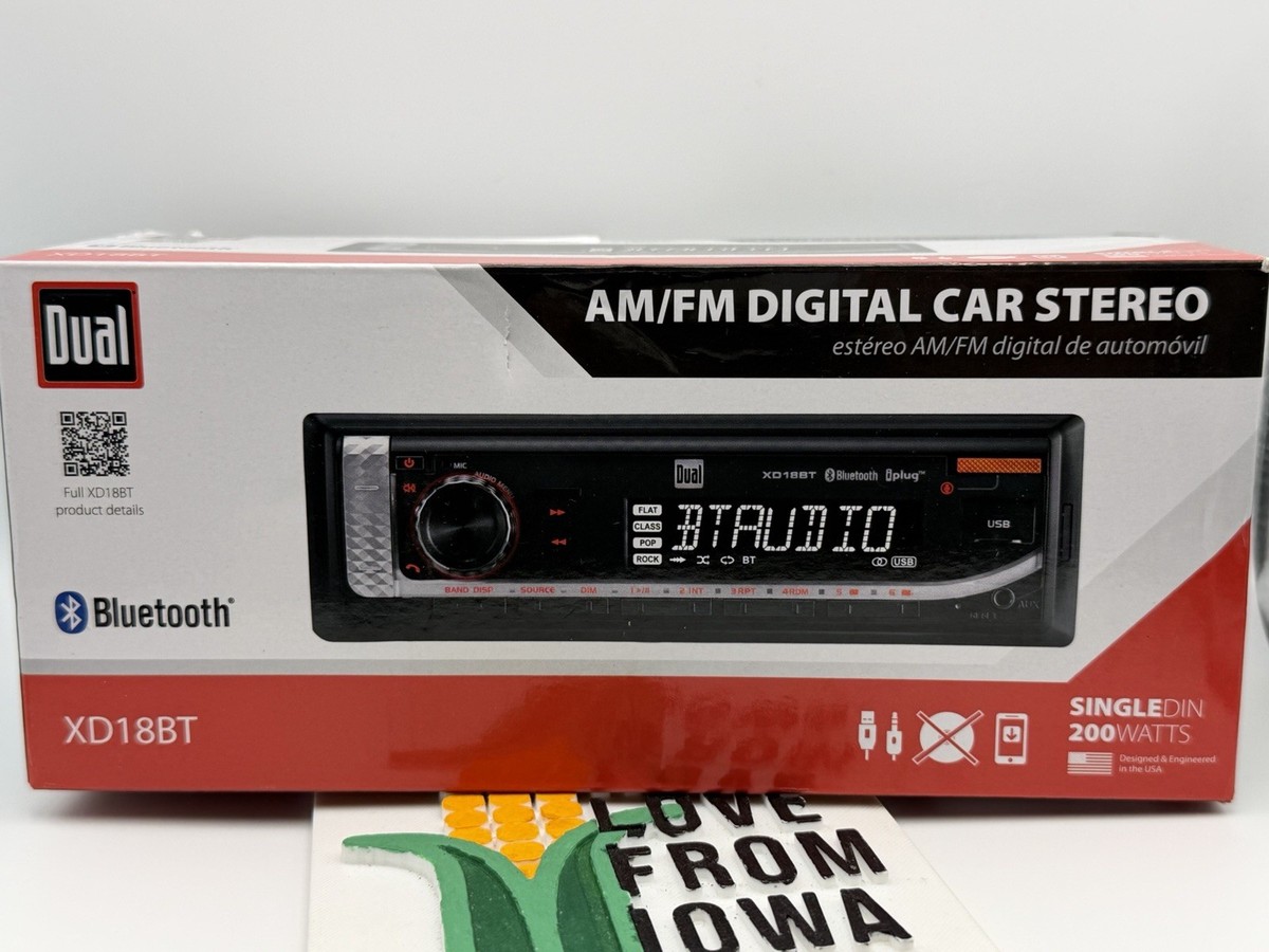 Dual Electronics XD18BT Single DIN Car Stereo Head Unit with