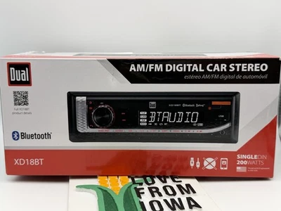 Dual Electronics XD18BT Single DIN Car Stereo Head Unit with Bluetooth, USB