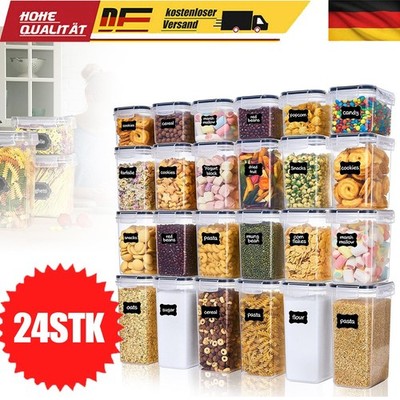 24 Frischhaltedosen aus Kunststoff für Getreide Mehl Zucker Nüsse Kaffee Reis