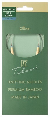 Clover Stricknadeln: Rund: Fest: Drehbar: Pro Takumi Bambus: 80Cm X 5,00Mm
