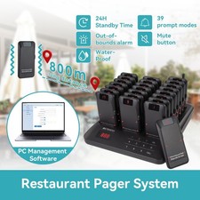 TD157P Restaurant Pager System Pager For Restaurant 24 Pagers For Food Truck Bar