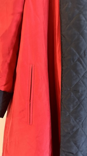 IB DIFFUSION Vintage Women Silk Open Jacket Red Black Small Classic Elegant - Picture 4 of 20