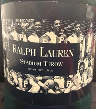 Vintage Ralph Lauren Tartan Plaid Stadium Throw Blanket 50 X 68 USA Made New