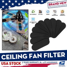 30Pcs Ceiling Fan Filters for Blades Activated Coconut Shell Large Black Durable