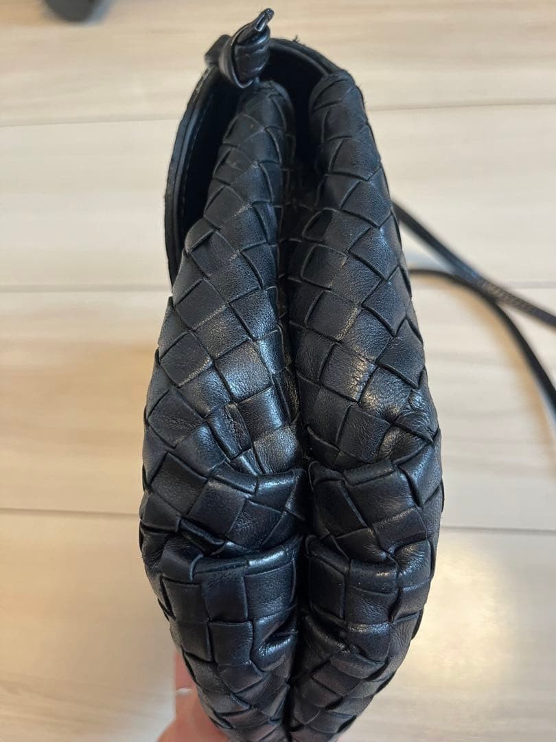 Vintage Bottega Veneta Intrecciato Leather Shoulder Bag Black Rare Authentic thumbnail 7