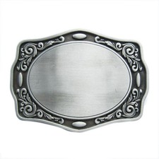 Vintage Style Western Flowers Trims Custom Blank Belt Buckle for Engraving