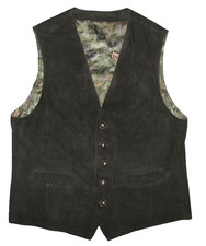Men's costume vest/vest/leather vest in dark green in approx. size 50