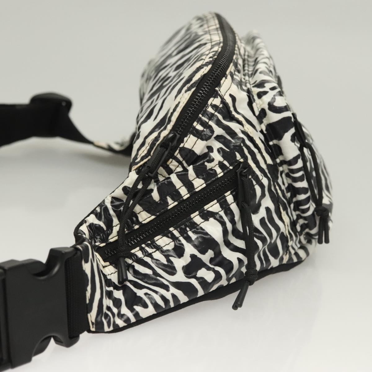 SAINT LAURENT Borsa in vita nylon nero bianco originale bs26844