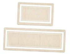 Anti Fatigue Kitchen Mat Set of 2, Kitchen Floor Mat, Cushioned Border-beige