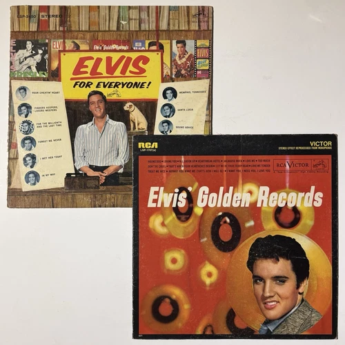 Elvis Presley 2x LP Lot, Golden Records For Everyone Vinyl Record Album