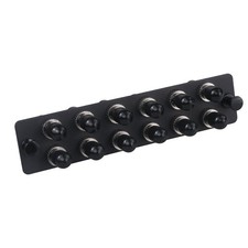 12 Fiber Ports 12 Simplex ST Fiber Patch Panel with Singlemode Black Adapters