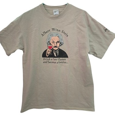 Anvil Albert Wine-Stein Graphic T-Shirt Mens Large Tan Grande River Vineyards
