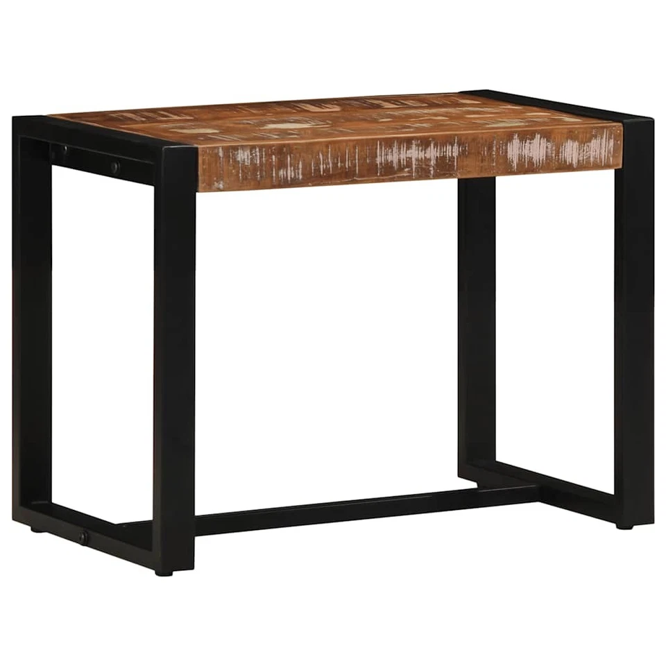 Bench Multicolour Solid Reclaimed Mango Wood with Iron Legs 60x35x45 cm Vintage - Image 3 of 4