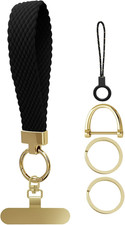 Wristlet Keychain, Stretchy Cute Key Chain with D Key Ring Woven Wrist Lanyard K