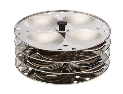 Idli Maker Stand Cuisinière en acier inoxydable 4 plaques Mini cuiseur... - Photo 1/4