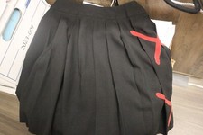 MSGM Milano Red XX Pleated Designer Logo Mini Skirt