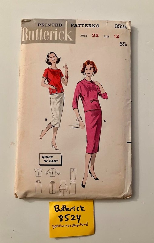 Butterick 8524 Vintage Jr. Misses & Misses Overblouse Dress Size 12 Bust 32