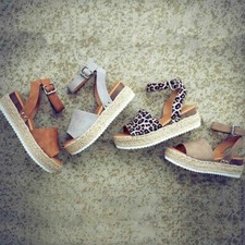 Alpargatas Españolas Cuña Plataforma Correa al Tobillo Damas Sandalias Zapatos para Verano