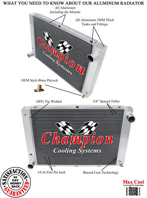 SZ Champion 3 Row Radiator for 1961 - 1963 Ford Thunderbird V8 Engine #CC6361