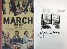 John Lewis~SIGNED 3X IN PERSON~March, Book One~1st/1st HC~Oversized Ed+Photos!