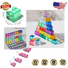 32PCS Rainbow Crystal Stacking Blocks - Senso...