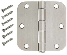 50 Pack 3.5" Satin Nickel Interior Door Hinges with 5/8" Radius Hinge