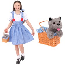 KANSAS GIRL COSTUME WITH BASKET GIRLS SCHOOL BOOK DAY DOROTHY CHILDS FANCY DRESS