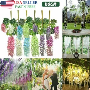 12x Artificial Flower Vine Ratta Hanging Garland Wisteria