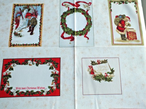 24 labels= 1 panel RJR A SPECIAL OCCASION Christmas blocks Santa cotton fabric - Picture 4 of 7