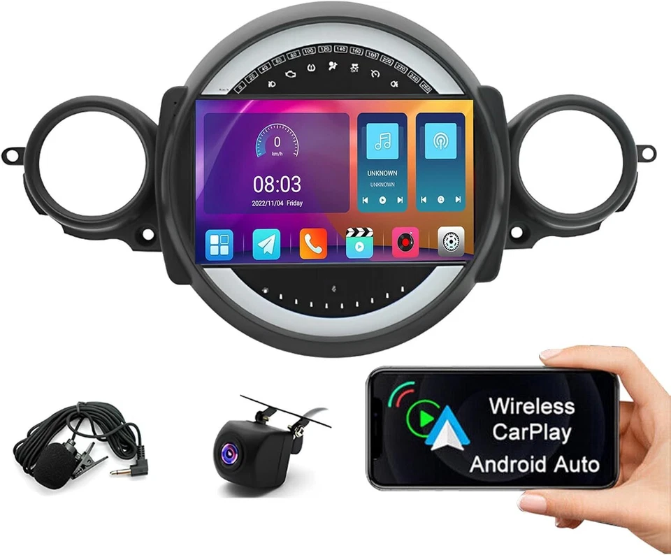 Radio estéreo GPS Wifi 64 GB para BMW Mini Cooper R56 2007-2014 Android Carplay Foto 4 de 4