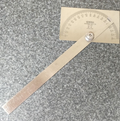 USA  General Tools #17 Chrome finish, Stainless Steel Protractor