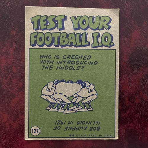 1972 Topps Set BUBBA SMITH PRO-ACTION #127 BALTIMORE COLTS - VG-EX - Picture 2 of 2