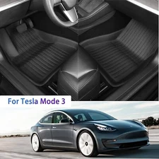 No Logo 3D Maxpider For 2021-2023 Tesla Model 3 All Weather Floor Mat Set Black