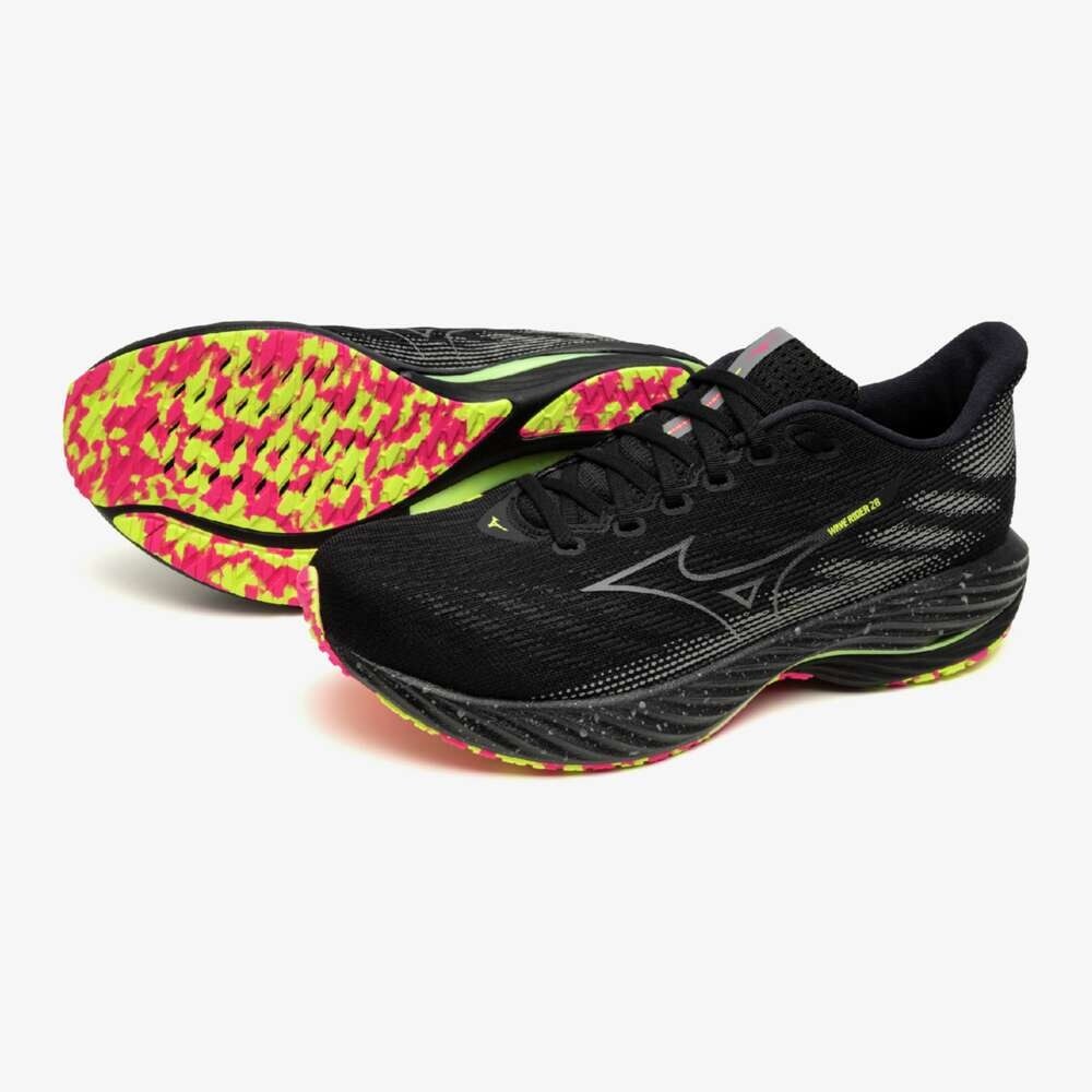 Mizuno Running Shoes Wave Rider 28 Black/Silver/Pink J1GC2463 01