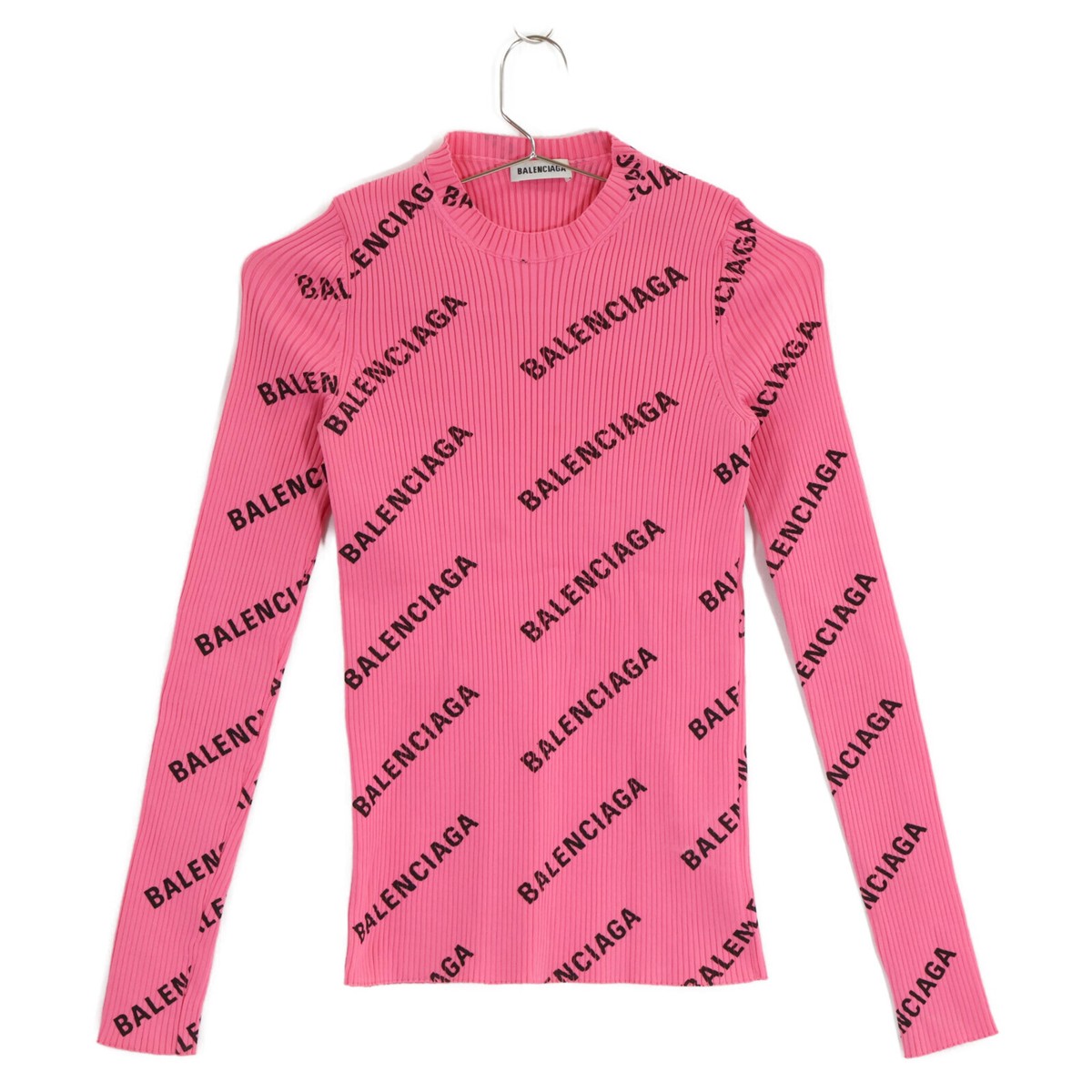 BALENCIAGA 570844 All-over logo print rib knit long sleeve BALENCIAGA 570844 All-over logo print rib knit long sleeve