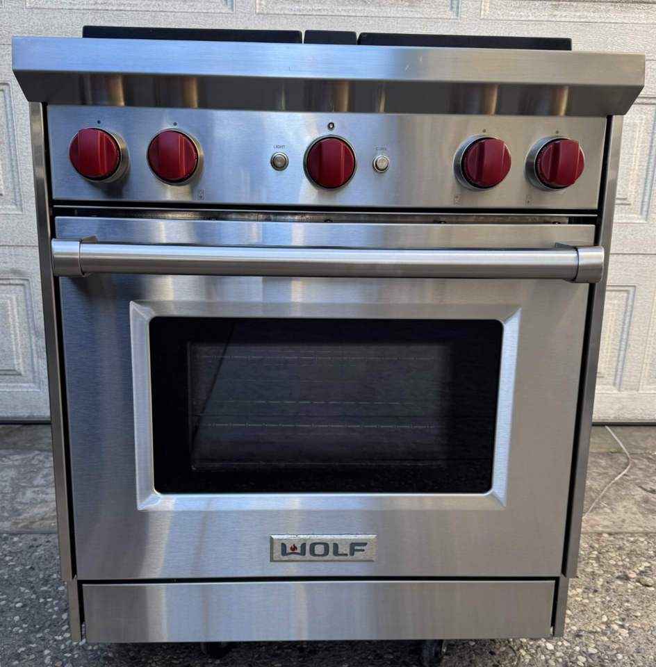 Wolf R304 30” Wolf Gas Range GR304 Stainless Steel Red Knobs | eBay